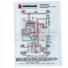 Schemat instalacji elektrycznej Ursus C-360 z alternatorem.