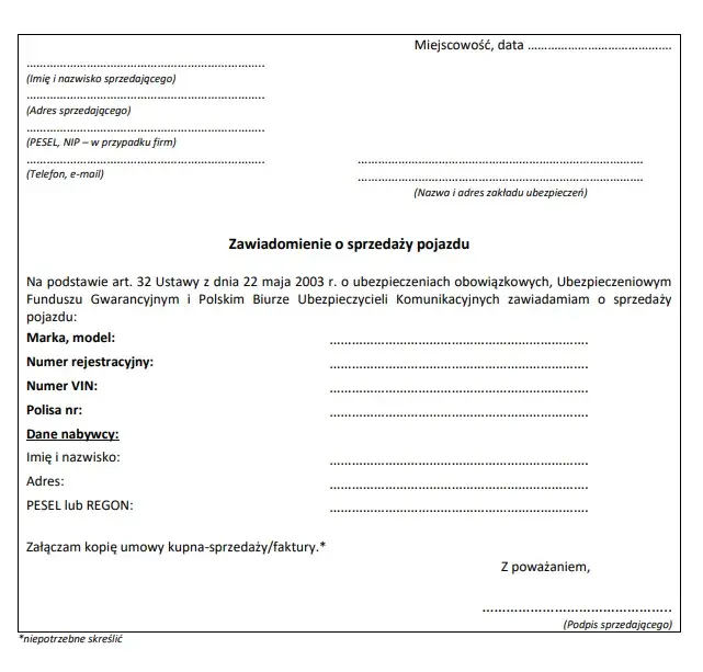Zgłoszenie sprzedaży auta: terminy w Wydziale Komunikacji i u ubezpieczyciela
